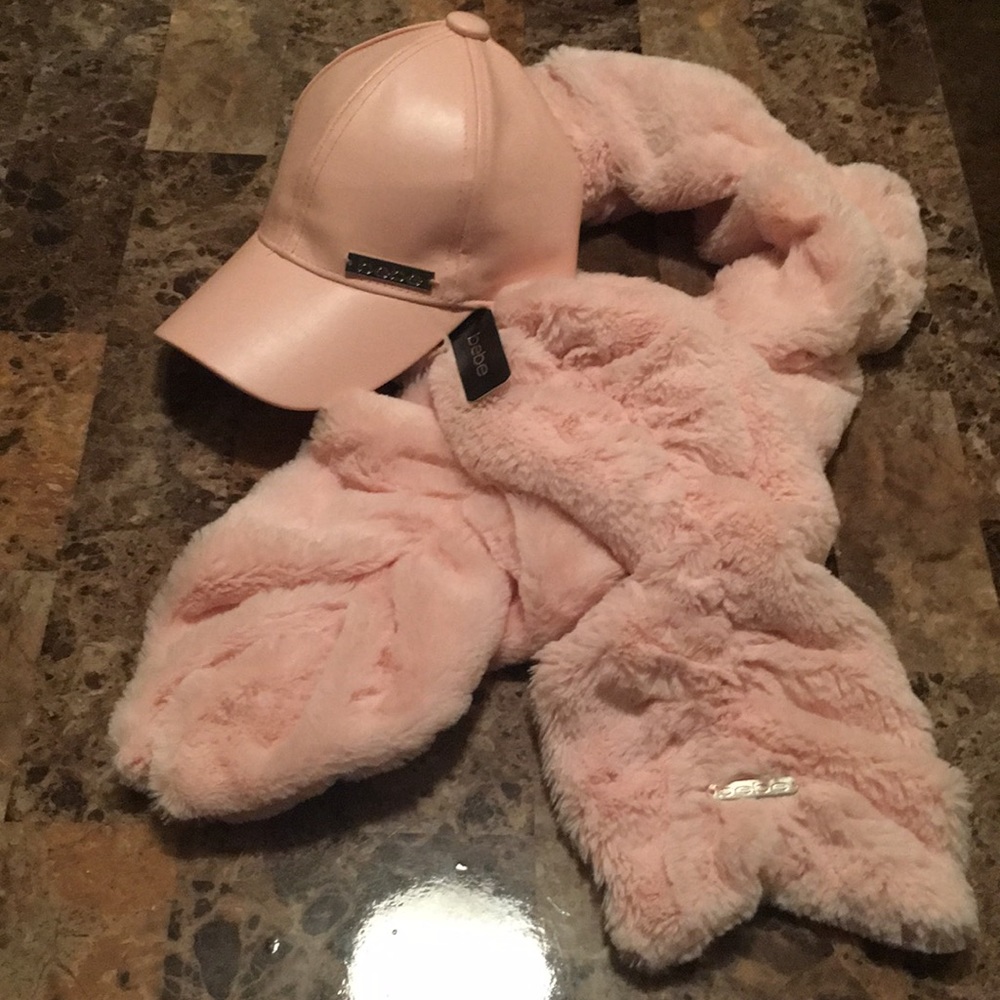 Bebe Pink Cap & Scarf